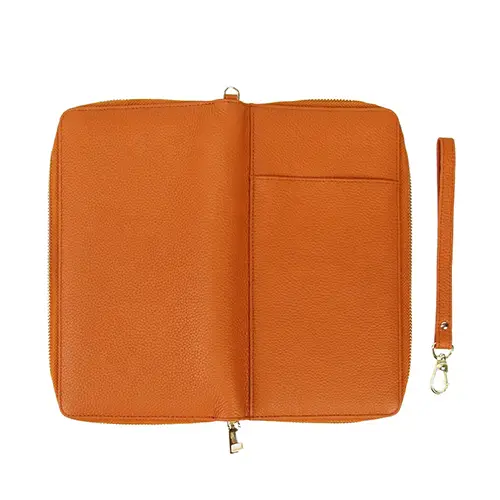  Elegant PU Leather Multi-Compartment Wallet with Wrist Strap